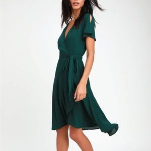 Lulus Green Wrap Dress